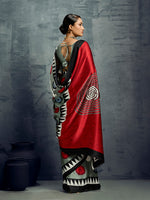 Thumbnail for Monjolika Fashion Satin Grey Printed Casual Saree - Distacart