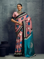 Thumbnail for Monjolika Fashion Satin Light Pink Printed Casual Saree - Distacart