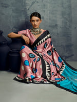 Thumbnail for Monjolika Fashion Satin Light Pink Printed Casual Saree - Distacart