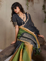 Thumbnail for Monjolika Fashion Multi Colour Viscose Cotton Weaving Contemporary Saree - Distacart