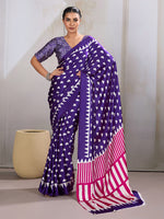 Thumbnail for Monjolika Fashion Violet Printed Satin Saree - Distacart