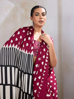 Thumbnail for Monjolika Fashion Maroon Printed Satin Saree - Distacart