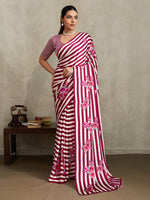 Thumbnail for Monjolika Fashion Maroon Printed Satin Saree - Distacart