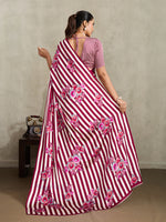 Thumbnail for Monjolika Fashion Maroon Printed Satin Saree - Distacart