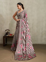Thumbnail for Monjolika Fashion Brown Printed Satin Saree - Distacart