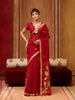 Monjolika Fashion Red Silk Blend woven Work Saree - Distacart