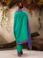 Thumbnail for Monjolika Fashion Turquoise woven Kanjivaram Silk Blend Saree - Distacart