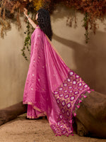 Thumbnail for Monjolika Fashion Tussar Silk Blend woven Work Saree in Pink - Distacart