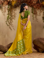 Thumbnail for Monjolika Fashion Tussar Silk Blend woven Work Saree in Mustard - Distacart