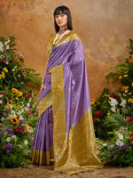 Thumbnail for Monjolika Fashion Woven Work Silk Blend Lavender Saree - Distacart