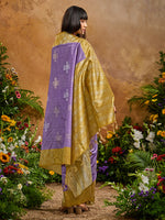 Thumbnail for Monjolika Fashion Woven Work Silk Blend Lavender Saree - Distacart