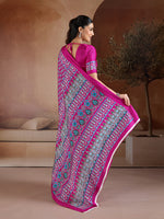 Thumbnail for Monjolika Fashion Rani Pink Printed Satin Saree - Distacart