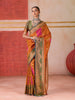 Monjolika Fashion Silk Blend woven Work Orange Saree - Distacart