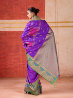 Thumbnail for Monjolika Fashion Silk Blend woven Work Purple Saree - Distacart