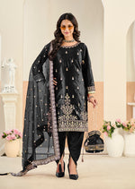 Thumbnail for Monjolika Fashion Black Velvet Embroidered Salwar Kameez - Distacart