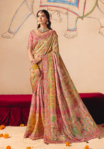 Thumbnail for Monjolika Fashion Multicolor Embroidered Silk Blend Saree - Distacart