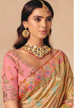 Thumbnail for Monjolika Fashion Multicolor Embroidered Silk Blend Saree - Distacart