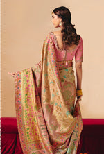 Thumbnail for Monjolika Fashion Multicolor Embroidered Silk Blend Saree - Distacart