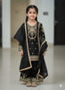 Evanik Black Embroidered Sequence Work Fendy Silk Kids Kurta Set - Dista