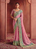 Monjolika Fashion Pink Silk Blend Embroidered Saree - Distacart