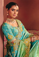 Thumbnail for Monjolika Fashion Jacquard Multicolor Embroidered Wedding Saree - Distacart