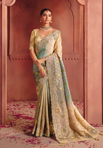 Thumbnail for Monjolika Fashion Jacquard Multicolor Embroidered Wedding Saree - Distacart