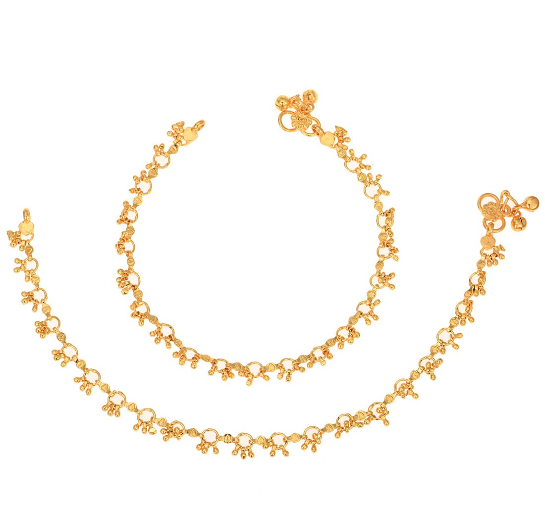 AanyaCentric Gold Plated Traditional Anklets Payal - Classic and Stylish for Women and Girls - Distacart