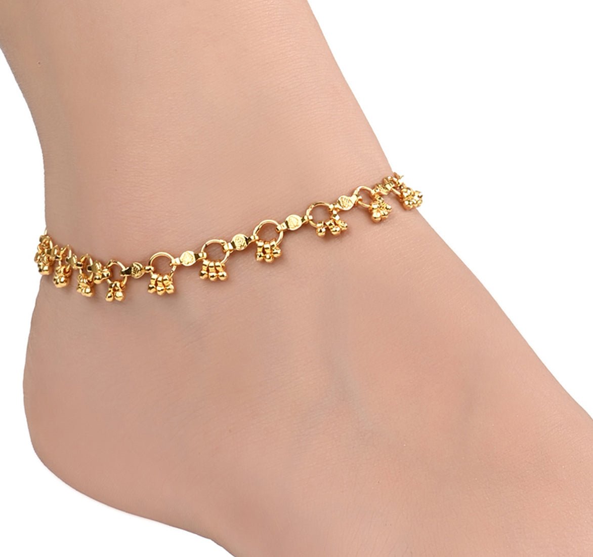 AanyaCentric Gold Plated Traditional Anklets Payal - Classic and Stylish for Women and Girls - Distacart