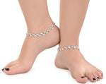Thumbnail for AanyaCentric Silver Plated Traditional Anklets Payal - Classic and Stylish for Women and Girls - Distacart