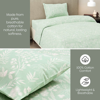 Haus & Kinder Silver Meadow Bloom Single Flat Size Bedsheet, 186 TC - Dista