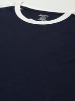 Thumbnail for Alcis Men Navy Blue Solid Slim Fit T-shirt - Distacart