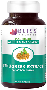 Thumbnail for Bliss Welness Weight Management Fenugreek Extract Galactomannan Veg Capsule - Distacart