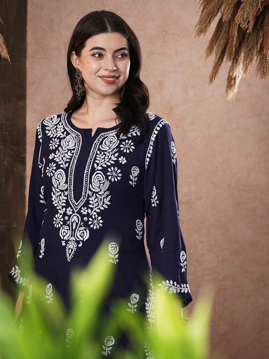 ADA Women Ethnic Motifs Printed Thread Work Kurta - Distacart