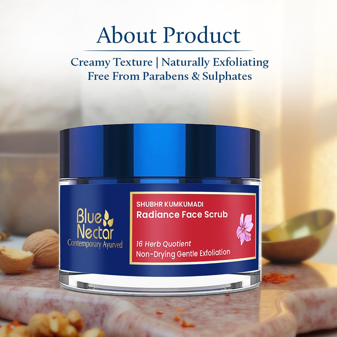 Blue Nectar Shubhr Kumkumadi Brightening & Radiance Face Scrub - Distacart