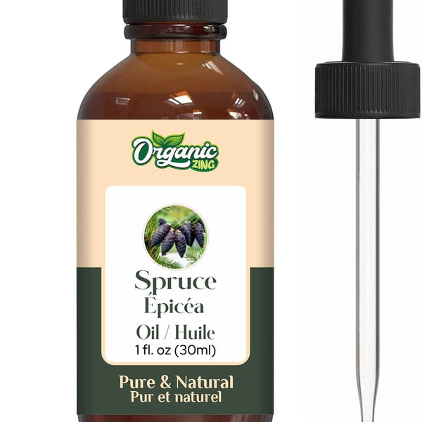 Organic Zing Spruce (Picea) Oil | Pure & Natural Essential Oil for Aroma, Diffusers, Hair Care & Massage- 30ml/1.01fl oz