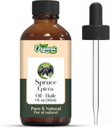 Organic Zing Spruce (Picea) Oil | Pure & Natural Essential Oil for Aroma, Diffusers, Hair Care & Massage- 30ml/1.01fl oz