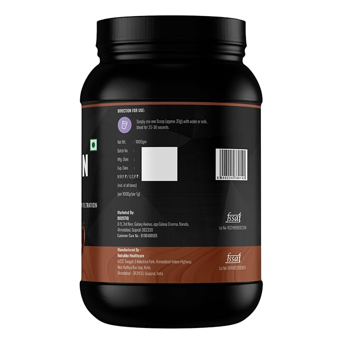 BOOSTIQ Whey Protein Concentrate Powder - Chocolate Flavour - Distacart
