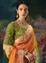 Thumbnail for Monjolika Fashion Fancy Fabric Embroidered Saree in Multicolor - Distacart