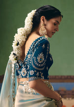Thumbnail for Monjolika Fashion Light Sea Green Fancy Fabric Embroidered Saree - Distacart