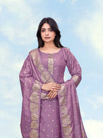 Thumbnail for Monjolika Fashion Lavender Simar Dyeable Print Straight Kurti Set - Dista