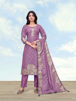 Thumbnail for Monjolika Fashion Lavender Simar Dyeable Print Straight Kurti Set - Dista