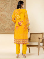 Thumbnail for Yufta Pure Oragnza Kurta Set With Pant And Dupatta Comes With Cotton Lining And Intricate Handwork
