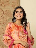 Thumbnail for Yufta Pink Floral Embroidered Regular Sequinned Kurta with Trousers & With Dupatta