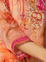 Thumbnail for Yufta Pink Floral Embroidered Regular Sequinned Kurta with Trousers & With Dupatta