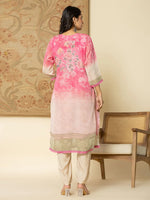 Thumbnail for Yufta Oragnza Kurta Set With Pant And Dupatta Comes With Cotton Lining And Intricate Embroideries