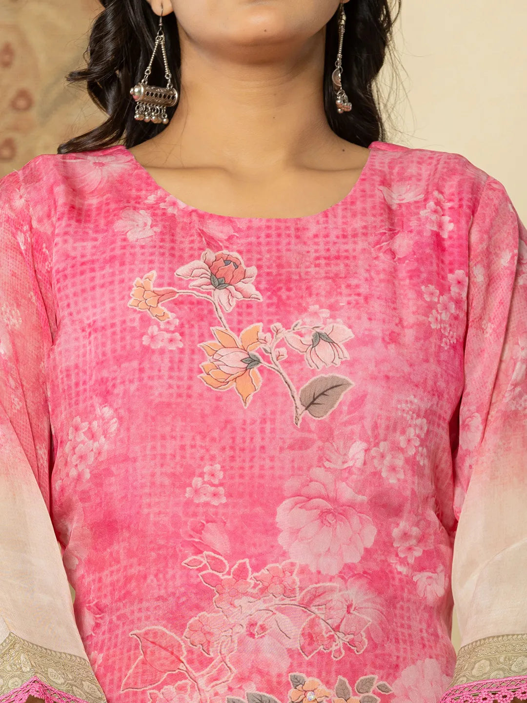 Yufta Oragnza Kurta Set With Pant And Dupatta Comes With Cotton Lining And Intricate Embroideries
