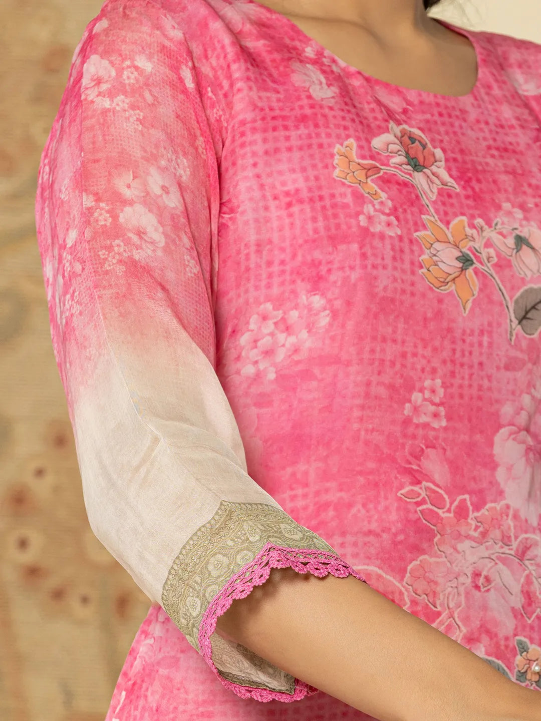 Yufta Oragnza Kurta Set With Pant And Dupatta Comes With Cotton Lining And Intricate Embroideries