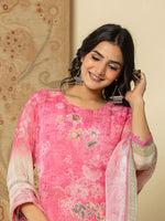 Thumbnail for Yufta Oragnza Kurta Set With Pant And Dupatta Comes With Cotton Lining And Intricate Embroideries