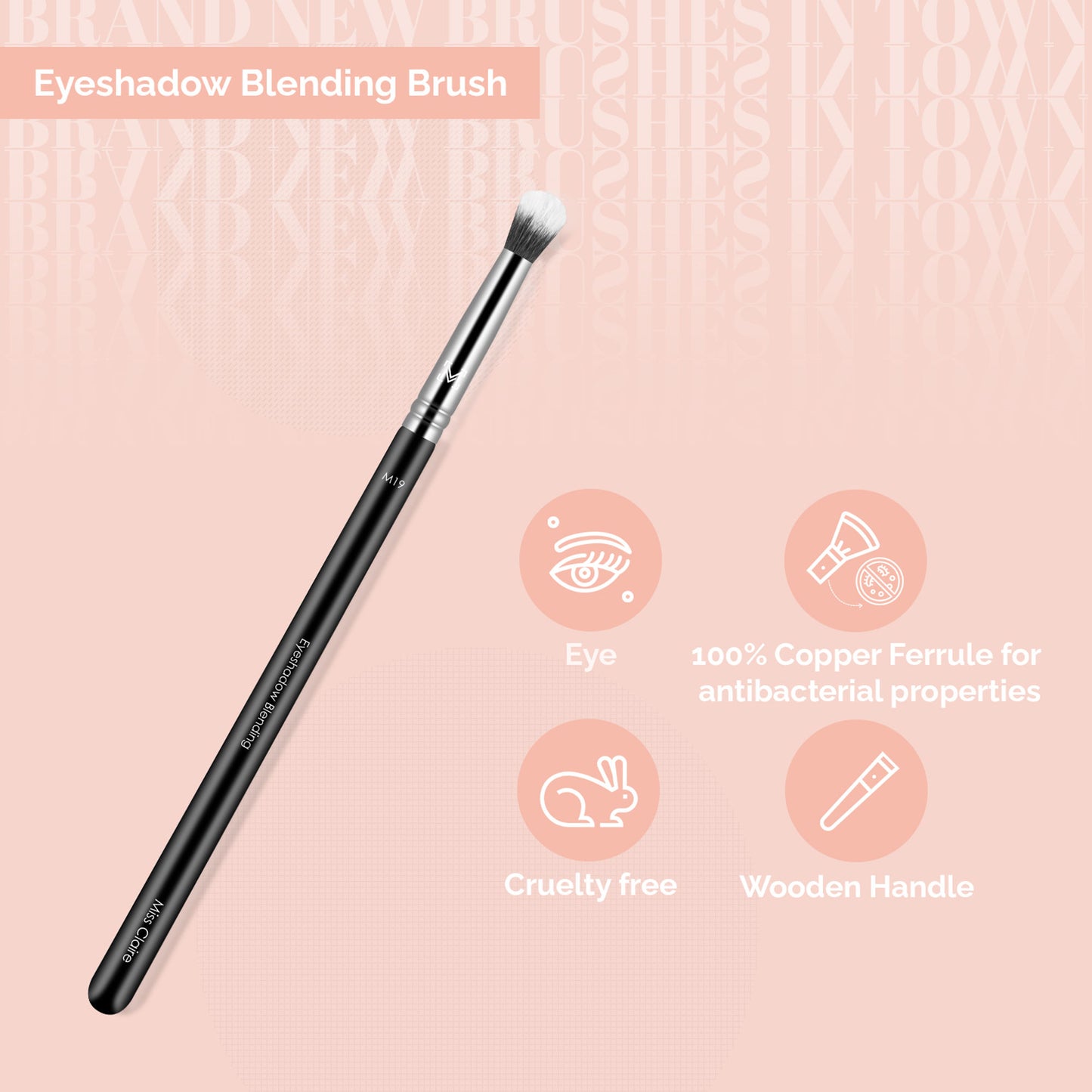 Miss Claire M19 - Eyeshadow Blending Brush - Chrome - Distacart