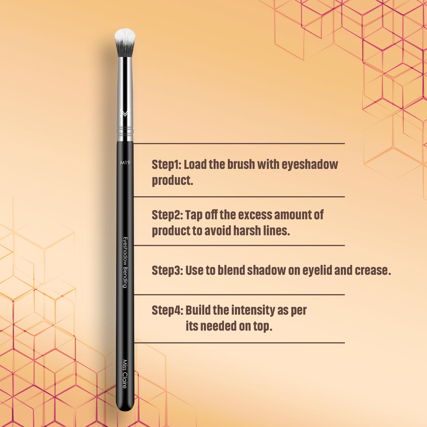Miss Claire M19 - Eyeshadow Blending Brush - Chrome - Distacart